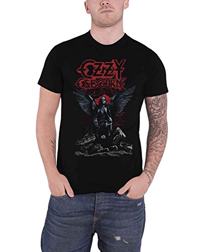 Ozzy Osbourne T Shirt Angel Wings Logo Official Mens Black Size XXL