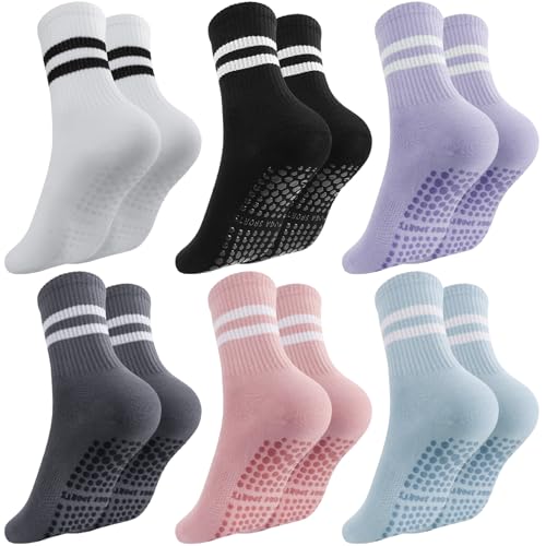 Pilates Socks Yoga Socks with Grips for Women,H HOME-MART Reformer Pilates Sock Non-Slip Grip Sock for Gym,Dance,Training, Barre,Fitness,Workout