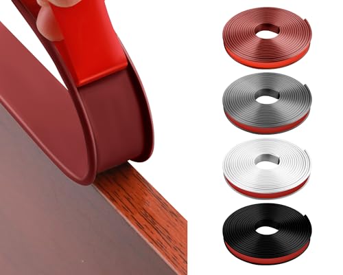 Image of U-Shape Veneer Edge Banding for Furniture Restoration - 0.8 inch x 20ft, Brown, Durable Trim for Cabinets, Desks, Shelves, Wood, Marble, Campervans & More