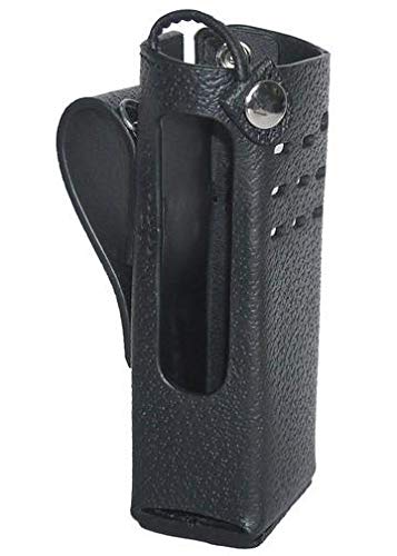 Leather Carry Case for Motorola APX 7000 Short Battery Two Way Radio - with Fixed Belt Loop (Full Display)