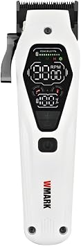 WMARK Professional 3-in-1 Zinc Alloy Barber Kit - 3 Speed Setting with Digital Display (Speed/RPM/Power) & Smart Reminders (Oiling/Overheat), Hair Clipper/Trimmer/Shaver for Barber & Men, NG-7602KIT