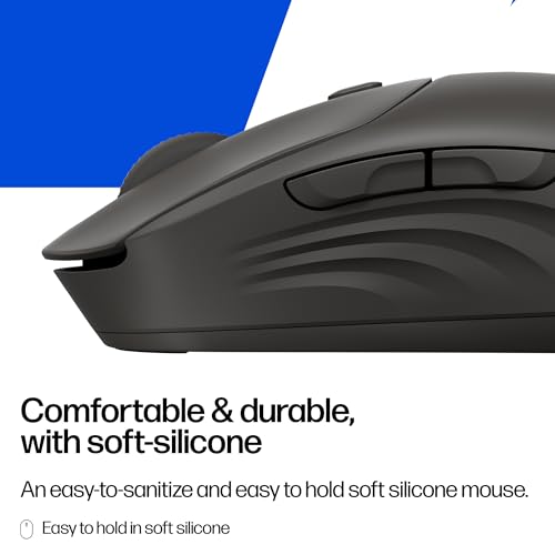 Image of HP 400 Quiet Wireless Mouse, Dual Bluetooth & 2.4GHz, Soft Silicone, Quiet Clicks, Microsoft Wheel, 24-Month Battery, 6000 DPI, Ambidextrous, Eco-Friendly Design, Multi-OS, Black
