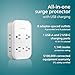 Philips All-in-One Surge Tap with USB, 4 Grounded & 4 Polarized Outlets, 2 USB-C & 1 USB-A Ports, 15W Shared, 1140 Joules, ETL Certified, White/Gray, SPP3453GW/37