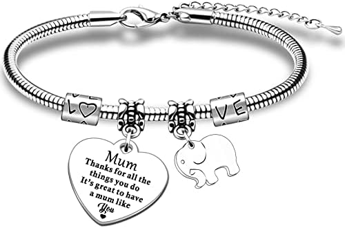 JETTOP Mum Birthday Gifts from Daughter Son Mum Bracelet for Women Thank You Mum Present Mum Christmas Gift