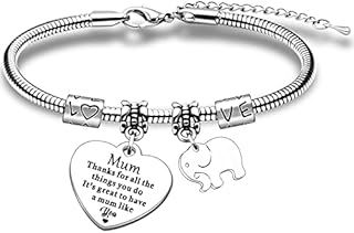 JETTOP Mum Birthday Gifts from Daughter Son Mum Bracelet for Women Thank You Mum Present Mum Christmas Gift