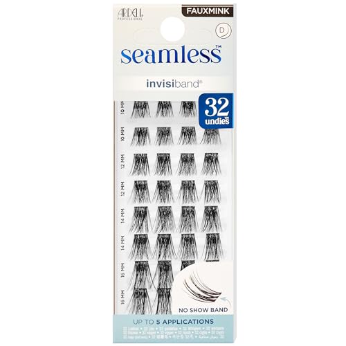 Ardell Seamless Underlash Faux Mink Lash Clusters Faux Mink D Curl Cluster Lashes Natural Eyelash Clusters with Invisiband Cluster Eyelash Extensions DIY Lash Extension 32 ct
