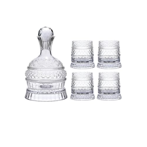 �N���X�^�����C���f�J���^�Z�b�g ��]�X�^���h�t�� - �v���~�A����]�G�A���[�^�[�J���t�F �z�[���o�[�p ���C�����D�Ƃւ̕K�{�M�t�g(Decanter+4 star diamond cups.)