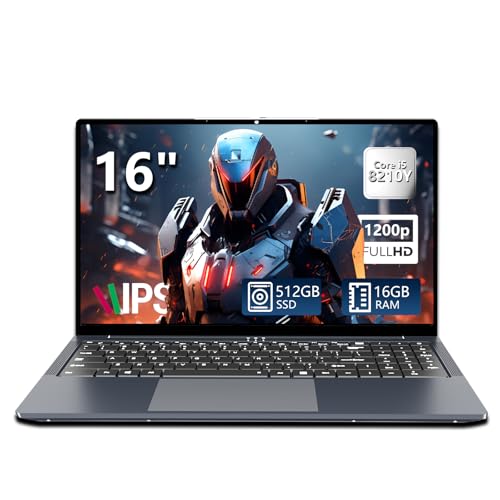Laptop 16 Inch, 16GB RAM 512GB SSD, Core i5-8210Y Processor (16GB...