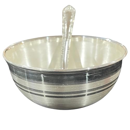 Balaji-999-Pure-Silver-Hallmarked-40-inch-Bowl-Spoon-for-YouthAdults-40-inch-Designer-Set01