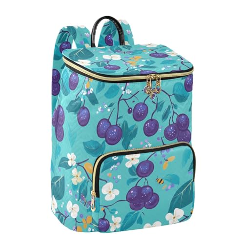 KLL Fresh Damson Fruit Teal Backpacks for Women Anti-theft Fashion College Bookbag Daypack for Daily Travel Work2