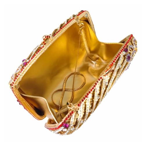 Image of Luxury Crystal Clutch Purse for Women Rhinestone Handbag Formal Party Evening Bag Sparkly Bridal Flower Purse