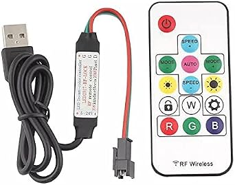 WS2812B WS2811 SK6812 LED Controller RGB Dimmer 5V RF Wireless 3Pin Jack USB Output WS2812B RGB LED Strip Remote Controller