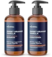 Aquableu Sweet Orange Vanilla Shampoo &amp; Conditioner Set – Natural Moisturizing, For Dry &amp; Damaged...