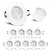 Produktbild linovum 10 Stück ETAWA LED Einbauleuchte weiß IP44 extra flach inkl. 4W LED warmweiß 230V - Einbauspot Bad außen rund 230V
