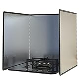 Vorsprünge Screening Screening Screen-Beschützer Faltbare Edelstahlküche Screening-Bildschirmschutzschutz Für Küche Und Kochfeld,3 côtés,45 * 45 * 45cm