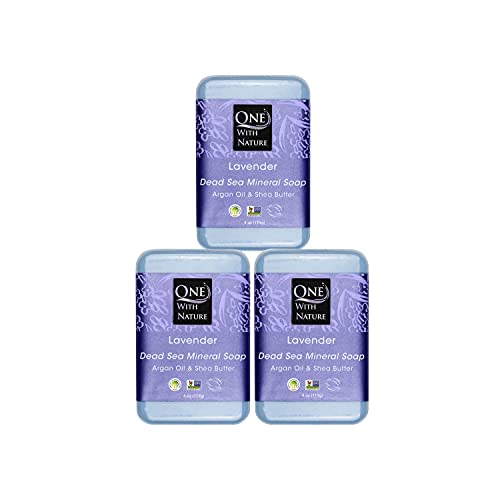 Dead Sea Salt Lavender 4 Oz Soap 3 Pk. Dead Sea Salt Includes Sulfur, Magnesium, 21 Essential Minerals. Shea Butter, Argan Oil. All Skin Types, Problem Skin. 100% Natural. #TOP21