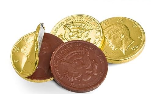 Miniatura 3 de 320 monedas de chocolate de papel dorado de tamaño medio dólar en un paquete a granel, eso es de 5 libras de monedas de chocolate de medio dólar con