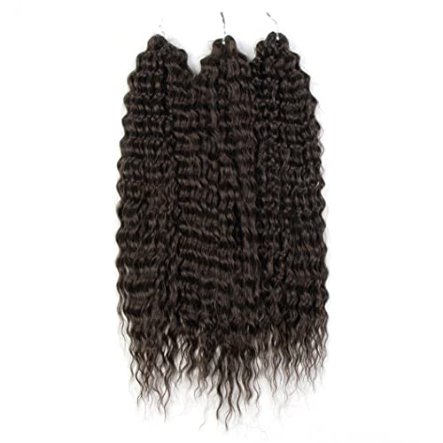 PORSMEER 3 Packs 22'' Wave Crochet Hair Water Wave Twist Synthetic Ocean Wavy Braid Hair for Women Girls Kids (4#), 1.0 count - Image 3