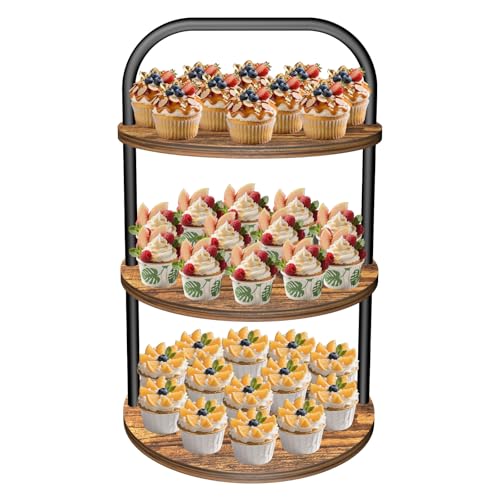 Etagere 3 Etagen Aus Holz, Runde Tortenstützen Für Mehrstöckige...
