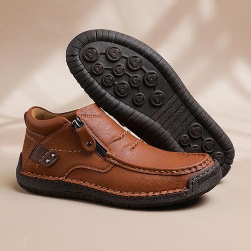 The first young Men’s Orthopedic Leather Driving Boots – Handmade Premium Slip-On Shoes for Comfort & Style, Ideal for Daily Wear, Work, or Long Drives3