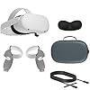 2020 Oculus Quest 2 All-in-One VR-headset, 64 GB SSD, bril Compitble, 3D Audio, Mytrix draagtas, USB-C PC VR-kabel (10…