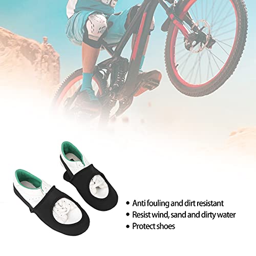Cubrezapatos para ciclismo impermeables para bicicleta, cubre dedos y protectores para montaña y ruta, neopreno negro, 20x12.5 cm, paquete de 2 miniatura 3