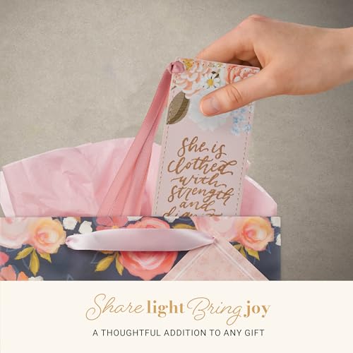 Image of Christian Art Gifts Premium Faux Leather Bookmark: Strength & Dignity