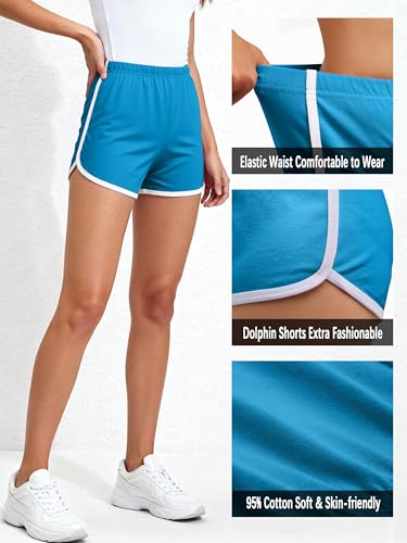 Image of URATOT 2 Pack Yoga Short Pants Summer Running Athletic Shorts Women Dance Gym Workout Elastic Waist Shorts