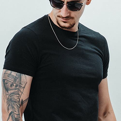 925 Sterling Silver Clasp Cable Box Chain for Men Women, 2mm/2.5mm/3mm Silver Chain for Men Women Silver Chain Necklace 16,18,20, 22, 24,26,30 Inch4