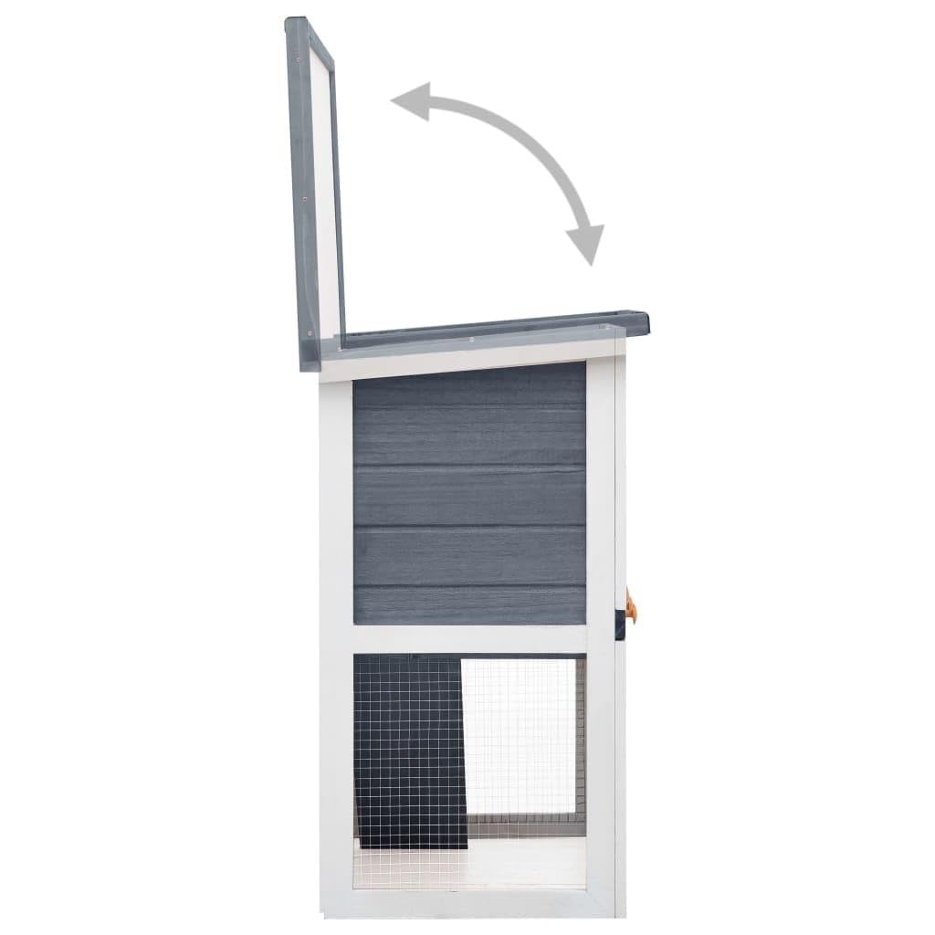 Conejera exterior 1 puerta 90 x 45 x 80 cm, color gris madera 02_0000586