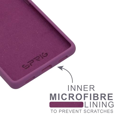 Image of SPRIG Compatible with Google Pixel 6A Premium SilkTone (Liquid Silicone) Back Cover Drop Tested Shock Proof Mobile Case for Men, Women, Boys and Girls with Camera Protection (Purple)