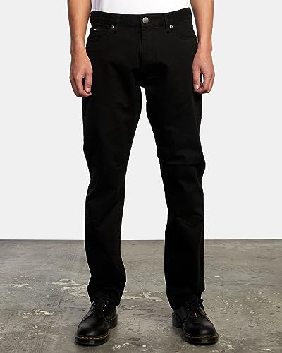 RVCA Mens Slim Fit Pants - Daggers Twill (Black, 34)2