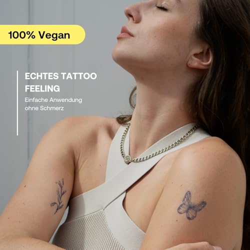 Inkster Tattoo Pfote Trio | Temporäre Tattoos 2 Wochen | Hautfreundlich & EU-Kosmetikzertifiziert | hochwertige Temporäre Tattoos aus pflanzlichen Inhaltsstoffen | wasserfest