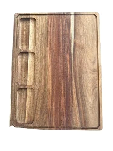 Sonder Los Angeles Alfred Black Walnut End Grain Cutting Board with Juice Groove, Non-Slip Feet, Sorting Compartments