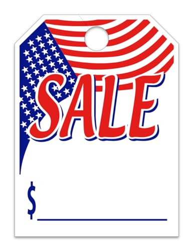 Jumbo Sale with Flag Mirror Hang Tags for Car Dealer – Large 8.5" × 11.5" Rearview Auto Dealership Tags – Durable 11-Point Stock – Car Service & Inventory Display Supplies - Pack of 100