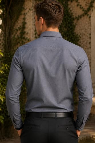 Image of Louis Philippe Men's Regular Fit Easy to Iron Everyday wear Premium Cotton Full Sleeve Solid Formal Shirt