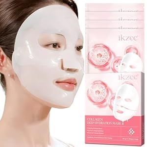 Bio Collagen Korean Face Mask – 4 Pack, Deep Hydration & Vitality, Probiotic & Hyaluronic Acid, Korean Skincare Products for Women