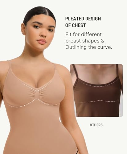 Image of FeelinGirl Womens Tank Top Shapewear Tummy Control Tops Slimming Cami Tank Seamless Compression V Neck Camisole