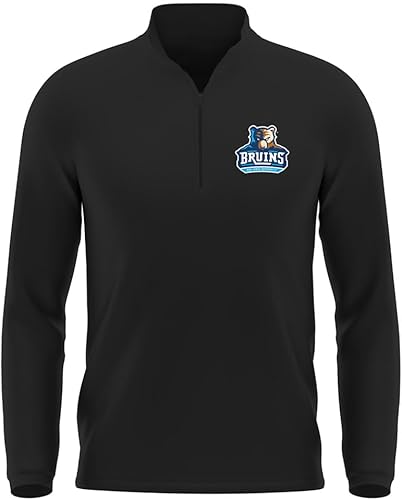 Campus Lab Sudadera deportiva oficial de la NCAA Collegiate para hombre, con cremallera de un cuarto, logotipo en el pecho izquierdo, colección negra