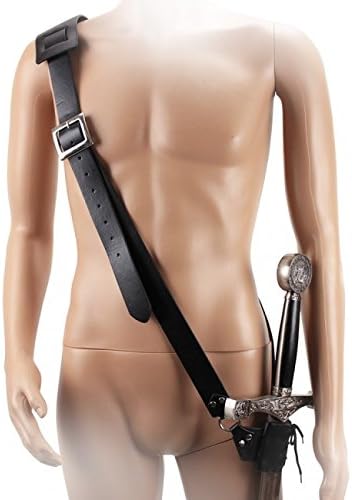 Adjustable Leather Belt with Sword Frog