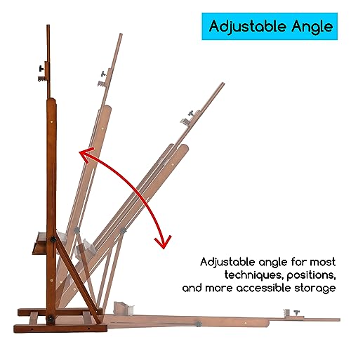 Image of MEEDEN Studio Wood H-Frame Easel: Art Easel with Storage for Artist