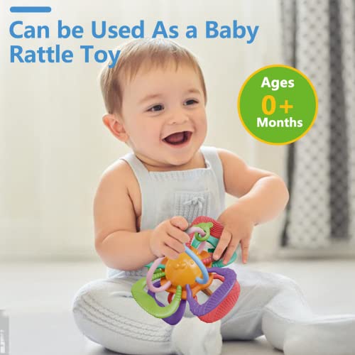 Baby Teething Toys For Babies 0-6 Months 6-12 Months,Baby Teething Relief,Rattle & Sensory Teether Toys,Bpa Free Baby Chew Toys,Baby Toys 0-6 Months 6 To 12 Months,Baby Boy Girl Gifts #TOP4