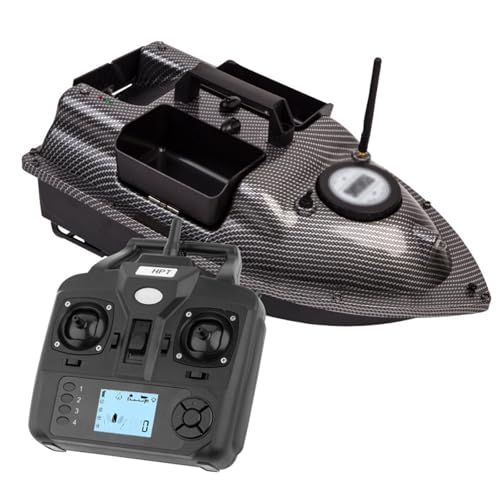 Barco de pesca con cebo RC de velocidad fija y posición dual con GPS de 4 puntos, 2 kg, 500 m, 3 tolvas, buscador de peces,5200mAh
