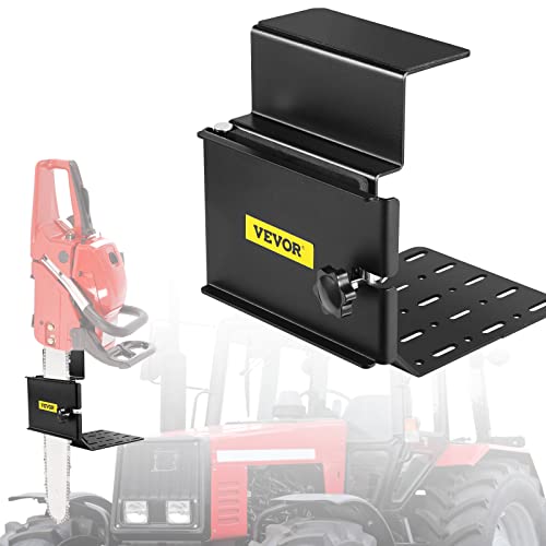 Preisvergleich Produktbild VEVOR Kettensägenhalter, Pulverbeschichtete Stahlkette, Werkzeughalterung Zubehör mit U-Form Bolzen, Universal Sägepresse Träger Kit für ATVs, UTVs, Traktoren, LKWs, Nutzfahrzeuge, Schwarz