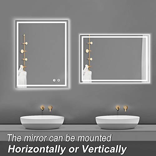 image for DINGLILIGHTING DLLT Dimmable Wall Mounted Mirror with Light, 32 x 24 T