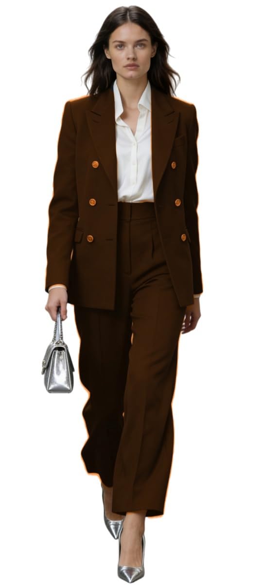 Double Breasted Women Suit 2 PC Prom Wedding Tuxedos Peak Lapel Business Suits for Work