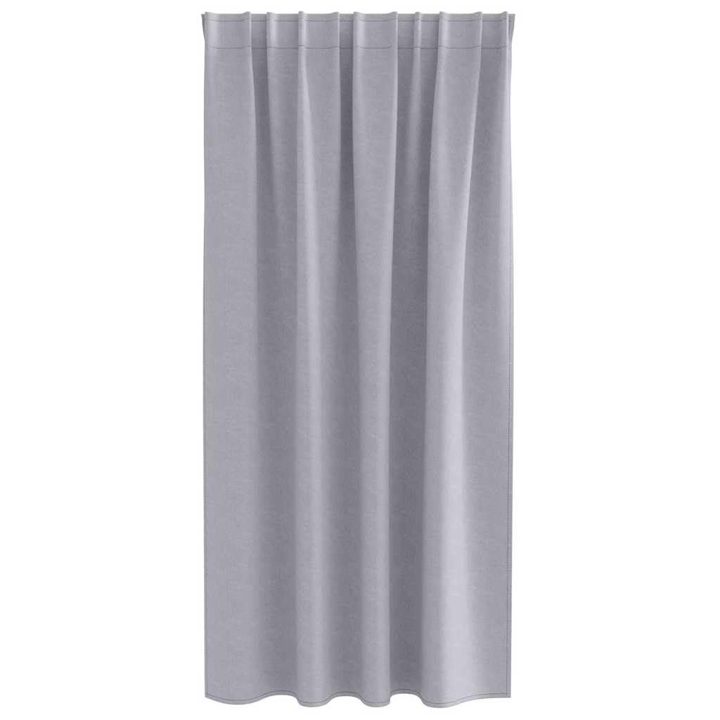 Verdunkelungs-Vorhänge mit Ringen Metallic Grau, Polyester 175x140 cm, 2 Stück, Blickdicht, Thermo, mit Ösen, für Schlafzimmer Wohnzimmer Kinderzimmer, effektiver Sicht- und Sonnenschutz