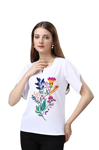 Image of Venisa Lycra Solid Casual Wear Tshirt