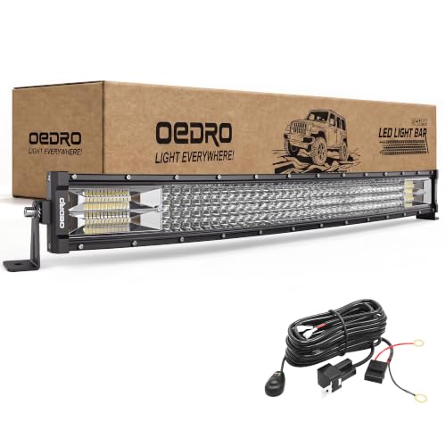 Image of OEDRO 32 Inch Curved LED Light Bar Quad-Row Spot Flood Combo | 768W Led Work Lights Off Road Driving Fog Lamp with Wiring Harness, Fit for Pickup SUV 4WD 4X4 ATV UTE Truck Tractor (12 /24V)