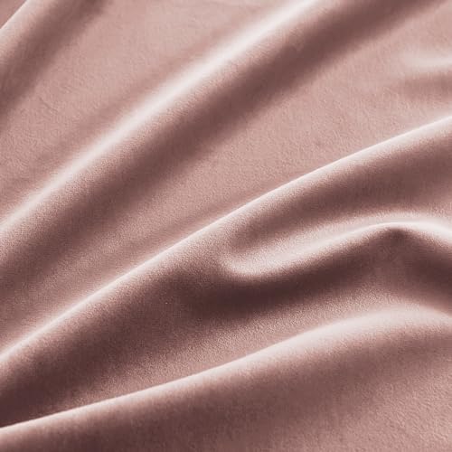 Image of RYB HOME Velvet Curtains 108 inches Long, Extra Long High Ceiling Curtains | Blackout,Thermal Insulated,With Multiple Hanging Options,Loft Apartment Living Room Window,W52 x L108,Dusty Pink,2 Panels